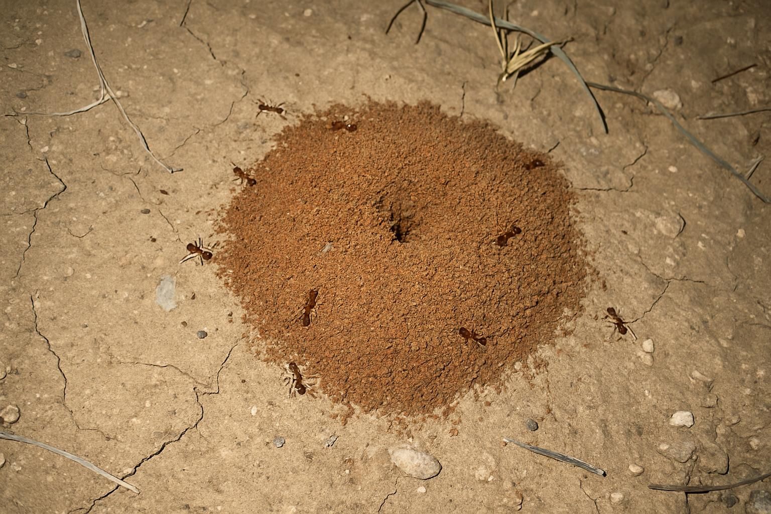 A fire ant mound